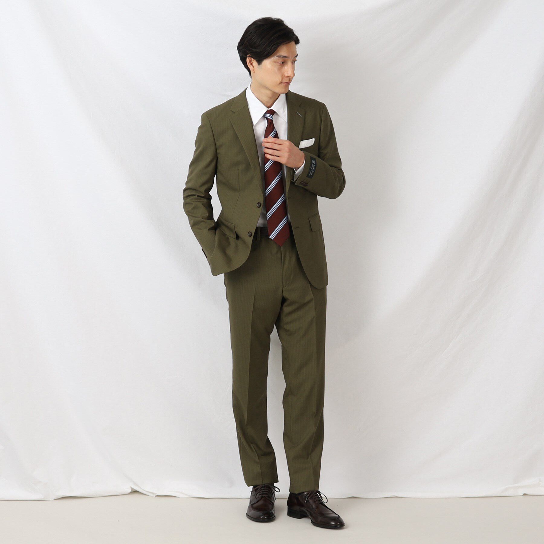 TAKEO KIKUCHI「【DORMEUIL】リップストップ カラー スーツ」|スーツ|オリーブグリーン(0