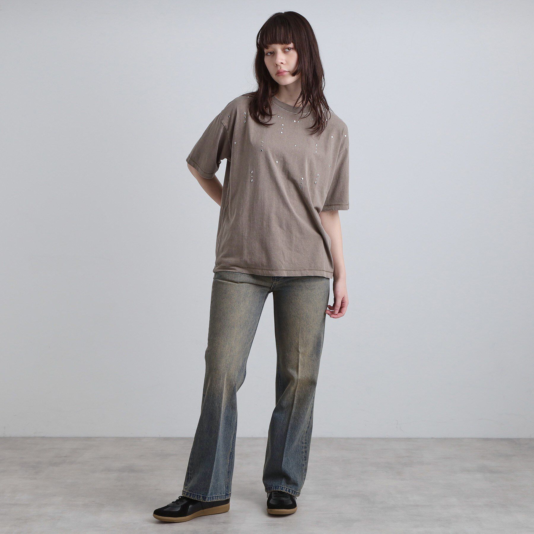 tk.TAKEO KIKUCHI「フレアデニムパンツ」|デニム|