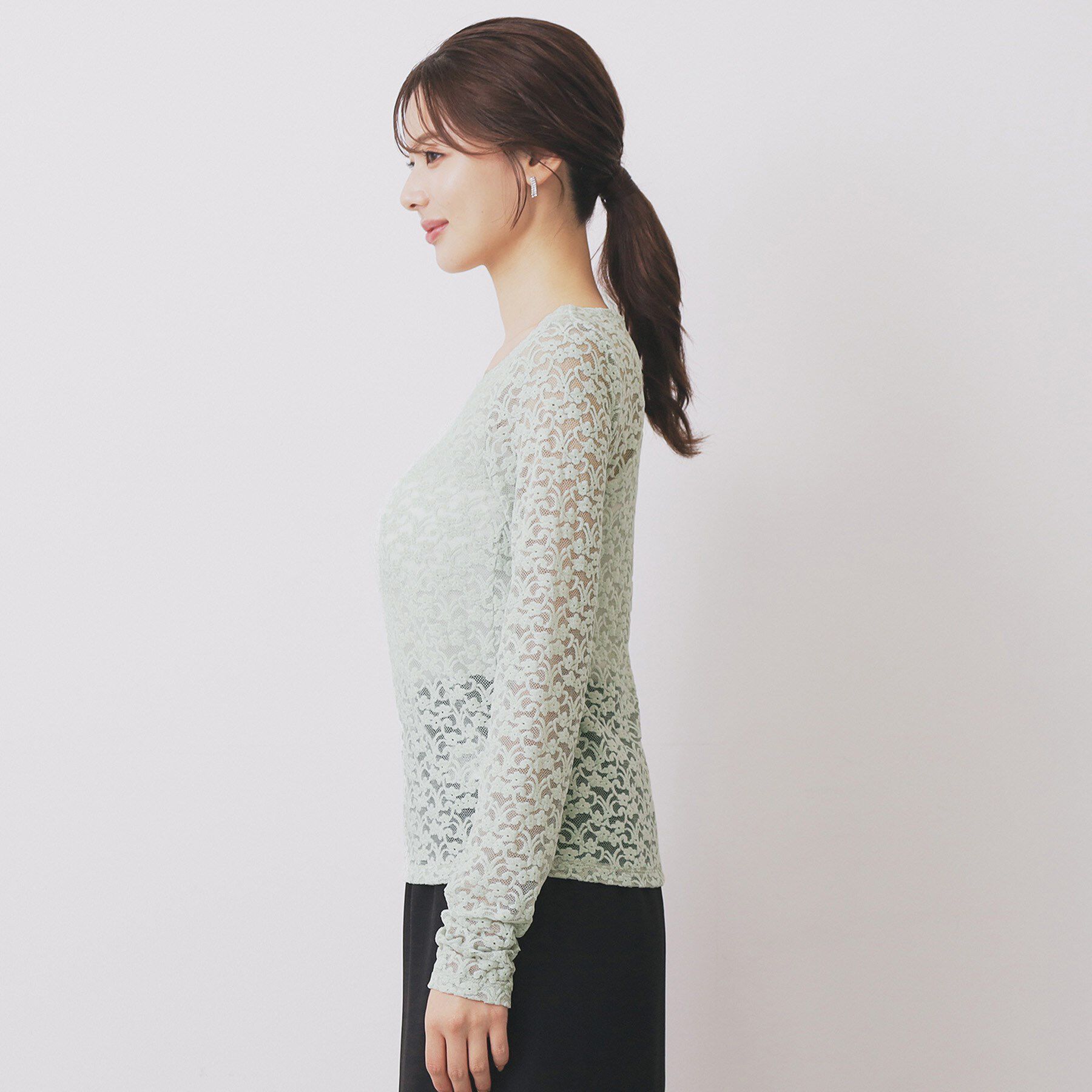 index「モールレースシアートップス【洗濯機OK】」|Tシャツ・カットソー|