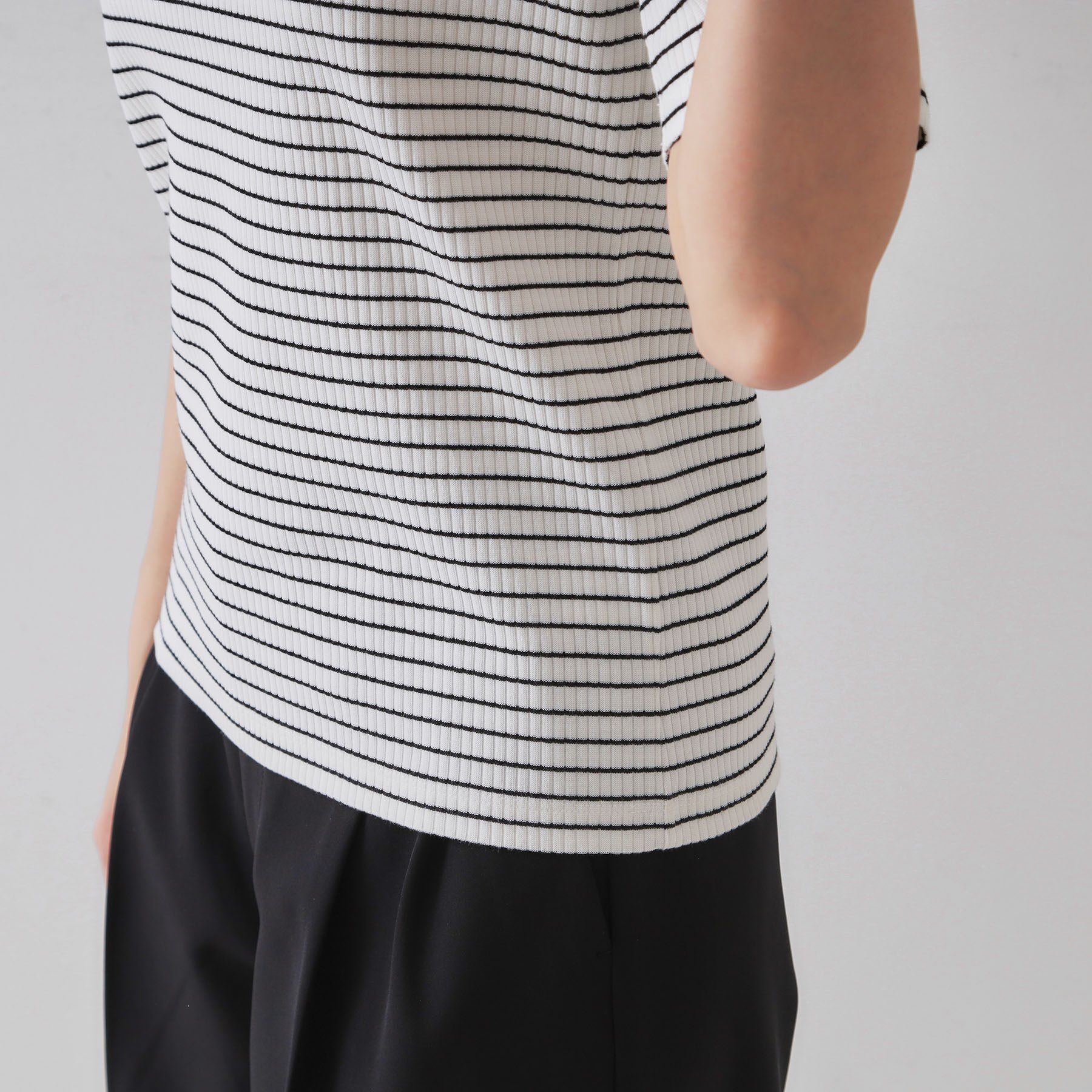 OPAQUE.CLIP「ボートネックリブカットソー【洗濯機洗い可】」|Tシャツ・カットソー|