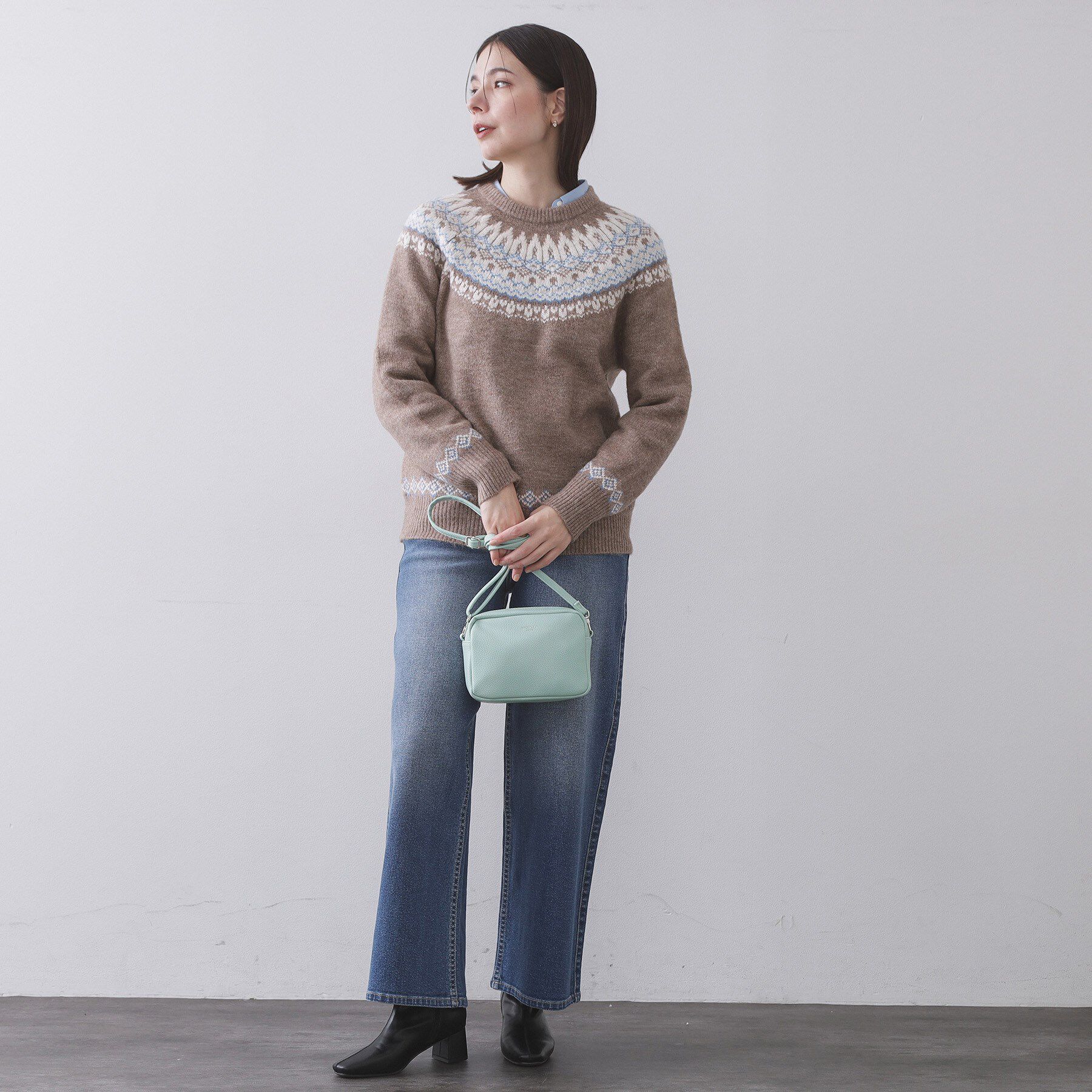 OPAQUE.CLIP「シュリンク合皮スクエアミニショルダーバッグ【軽量／長さ調整可能】」|ショルダー・メッセンジャー|