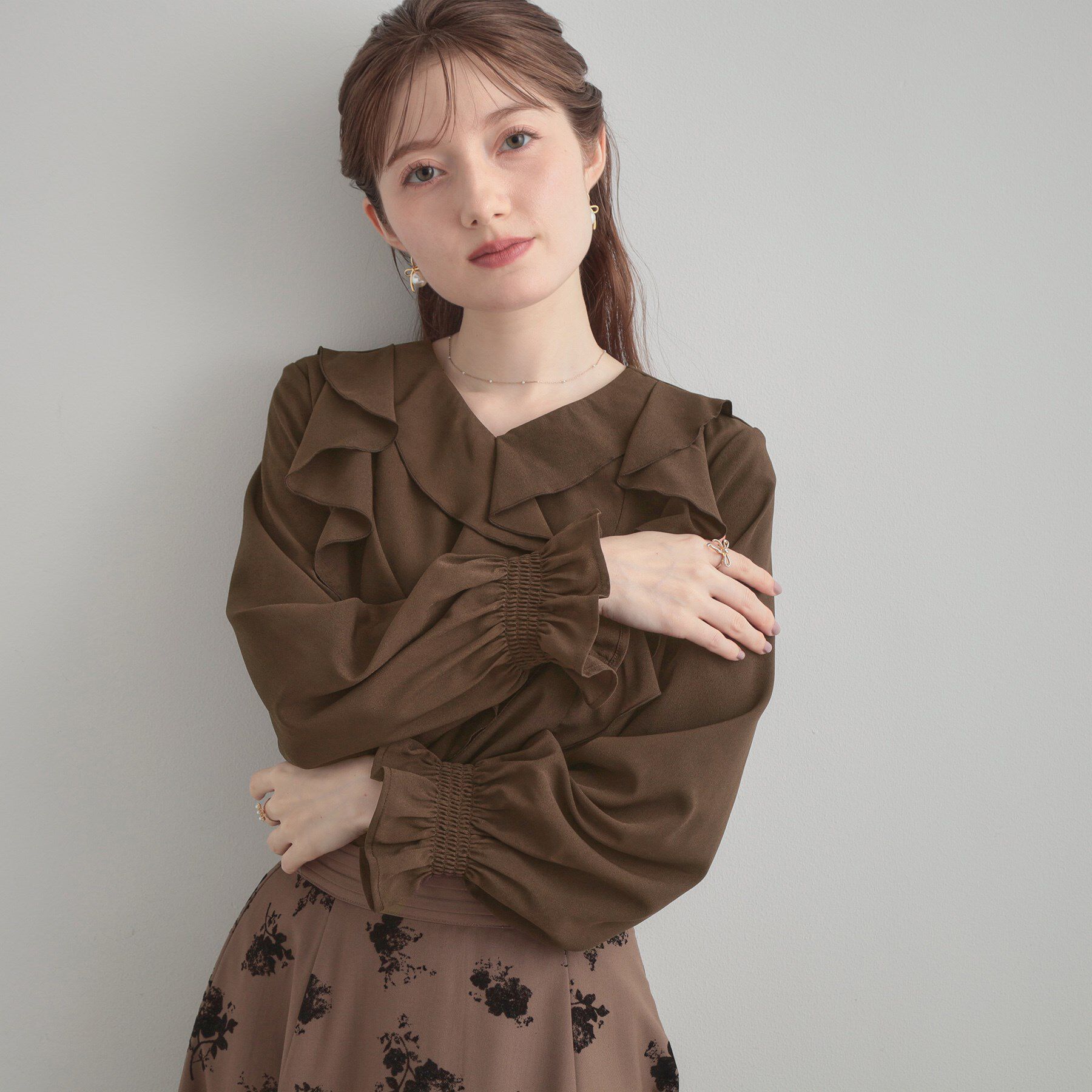 Couture broach「【大人可愛い・通勤】ラッフルフリルブラウス」|シャツ・ブラウス|