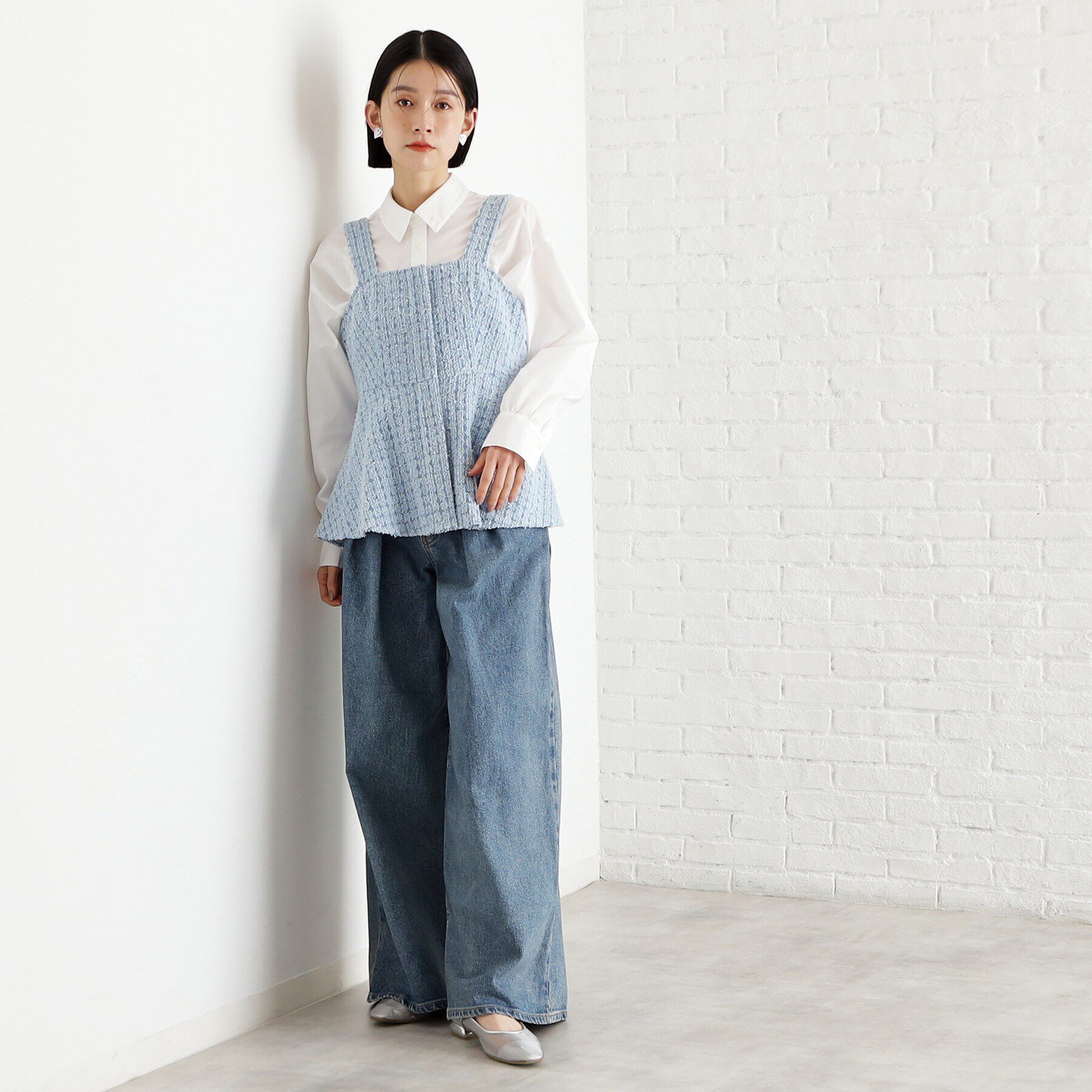 THE SHOP TK「ジャカードデニムビスチェ【洗濯機OK】」|ベスト・ジレ|