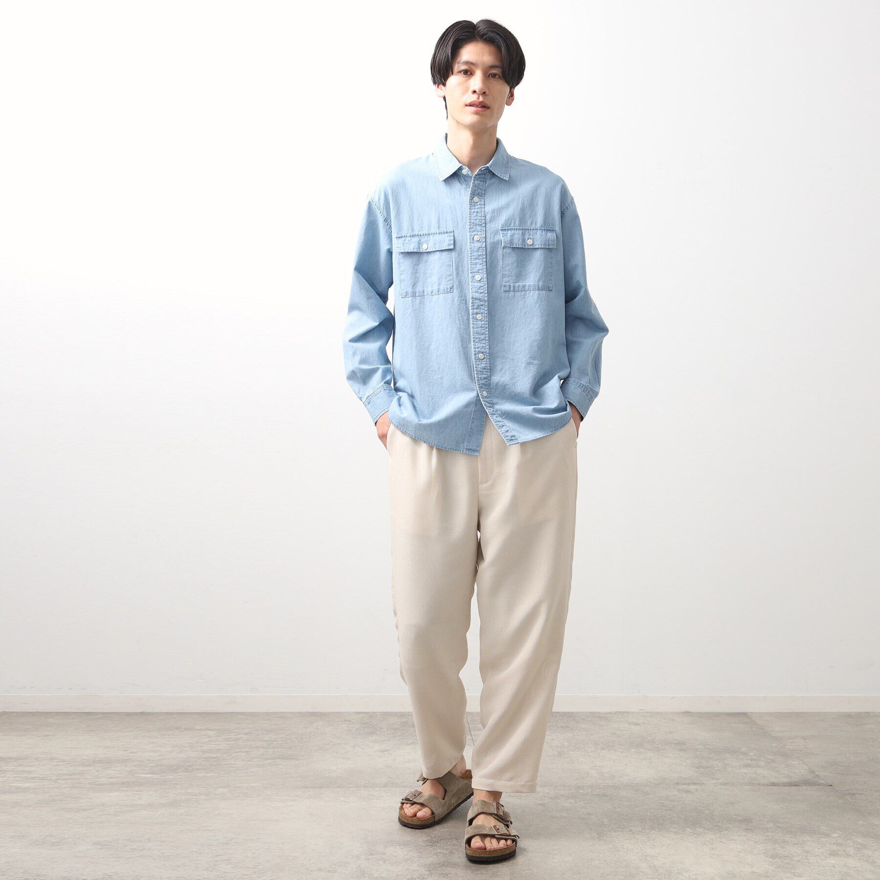 THE SHOP TK「リネンブレンドデニムシャツ」|シャツ・ブラウス|