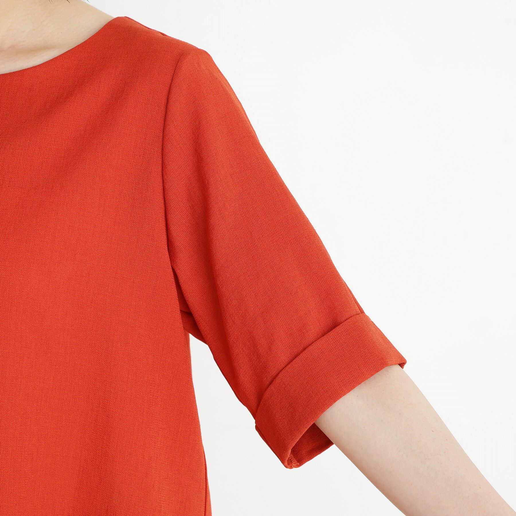 THE SHOP TK「【秋色入荷】麻調メッシュブラウス【二の腕カバー/洗える】」|シャツ・ブラウス|