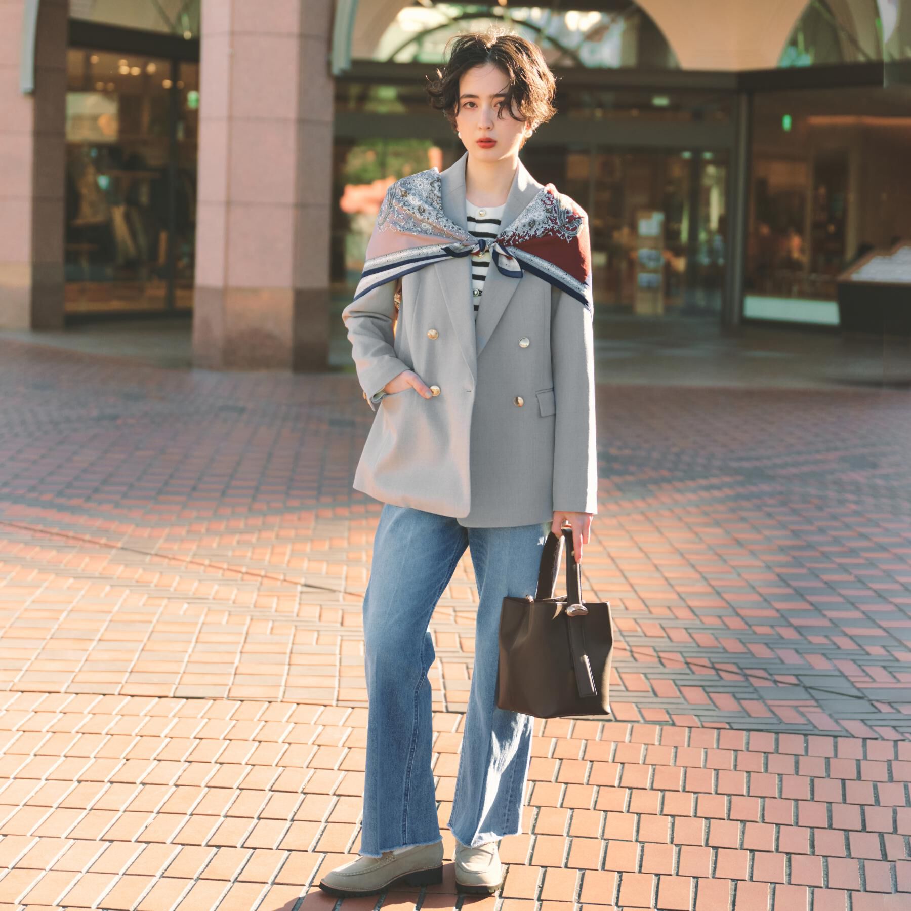 THE SHOP TK「【通勤・セレモニー】CAVIAN 金ボタンダブルブレストジャケット」|テーラードジャケット|