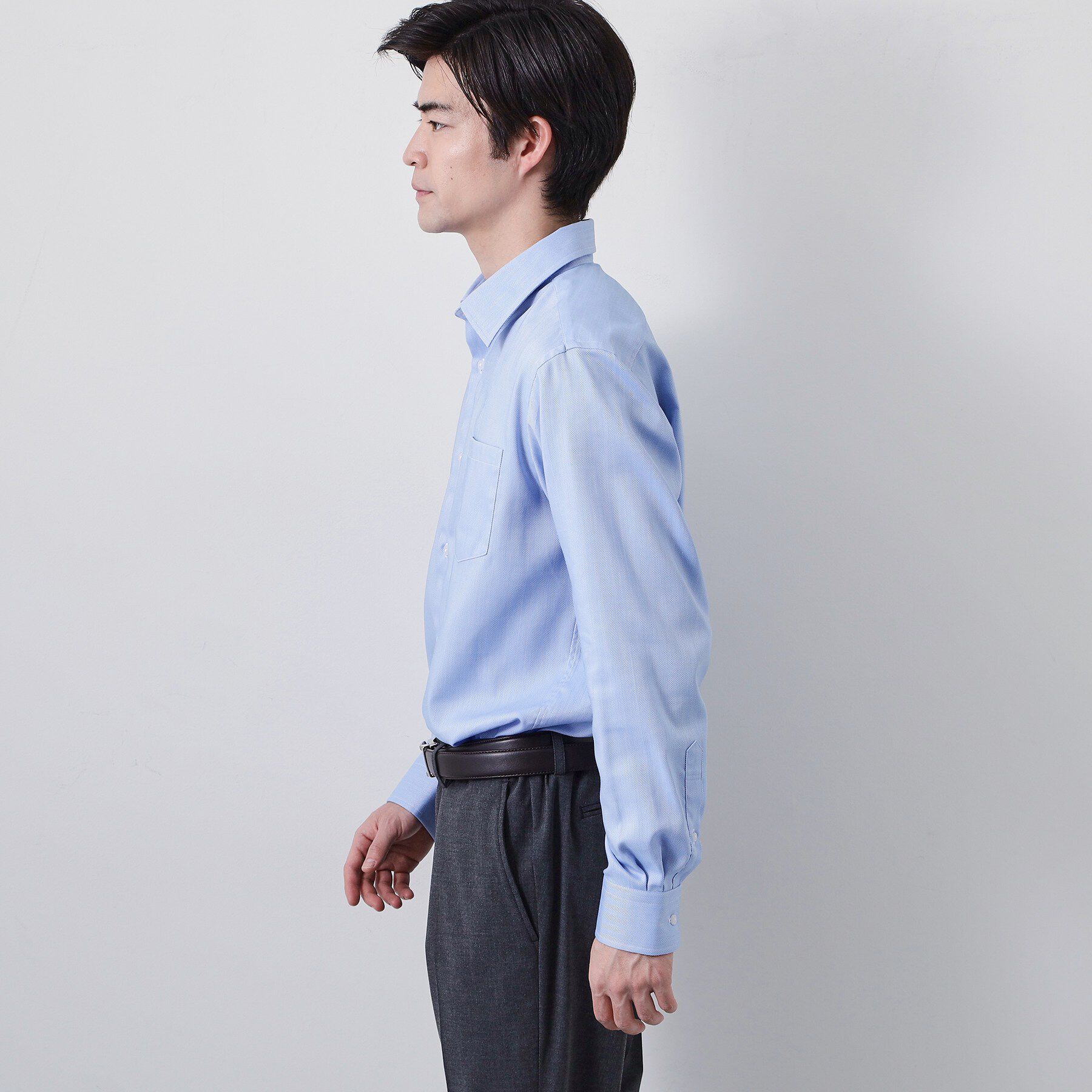 THE SHOP TK「【ビジネス/セレモニー】ドレスへリンボン長袖シャツ」|シャツ・ブラウス|