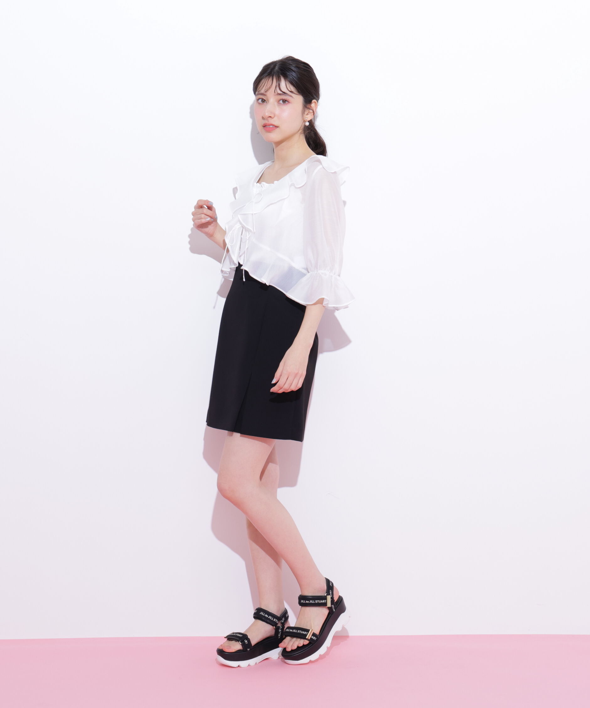  「ラッフルアンサンブルセットアップブラウス」|シャツ・ブラウス|