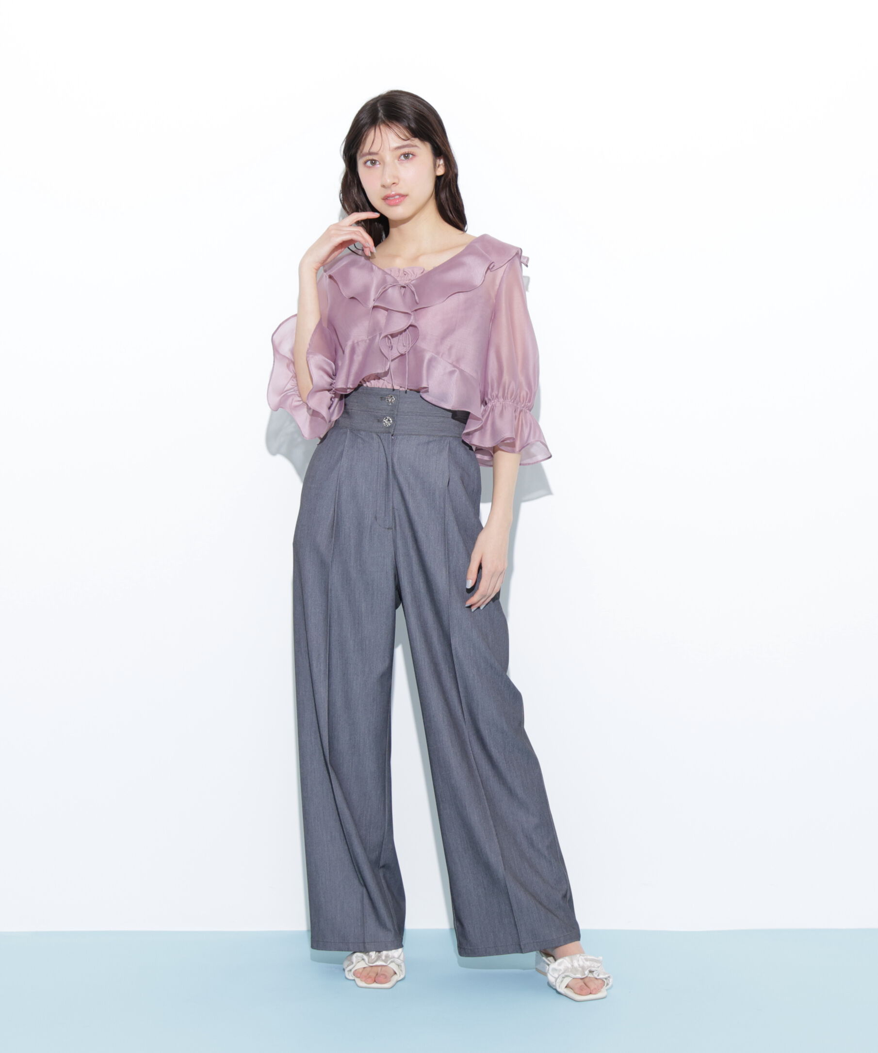  「ラッフルアンサンブルセットアップブラウス」|シャツ・ブラウス|