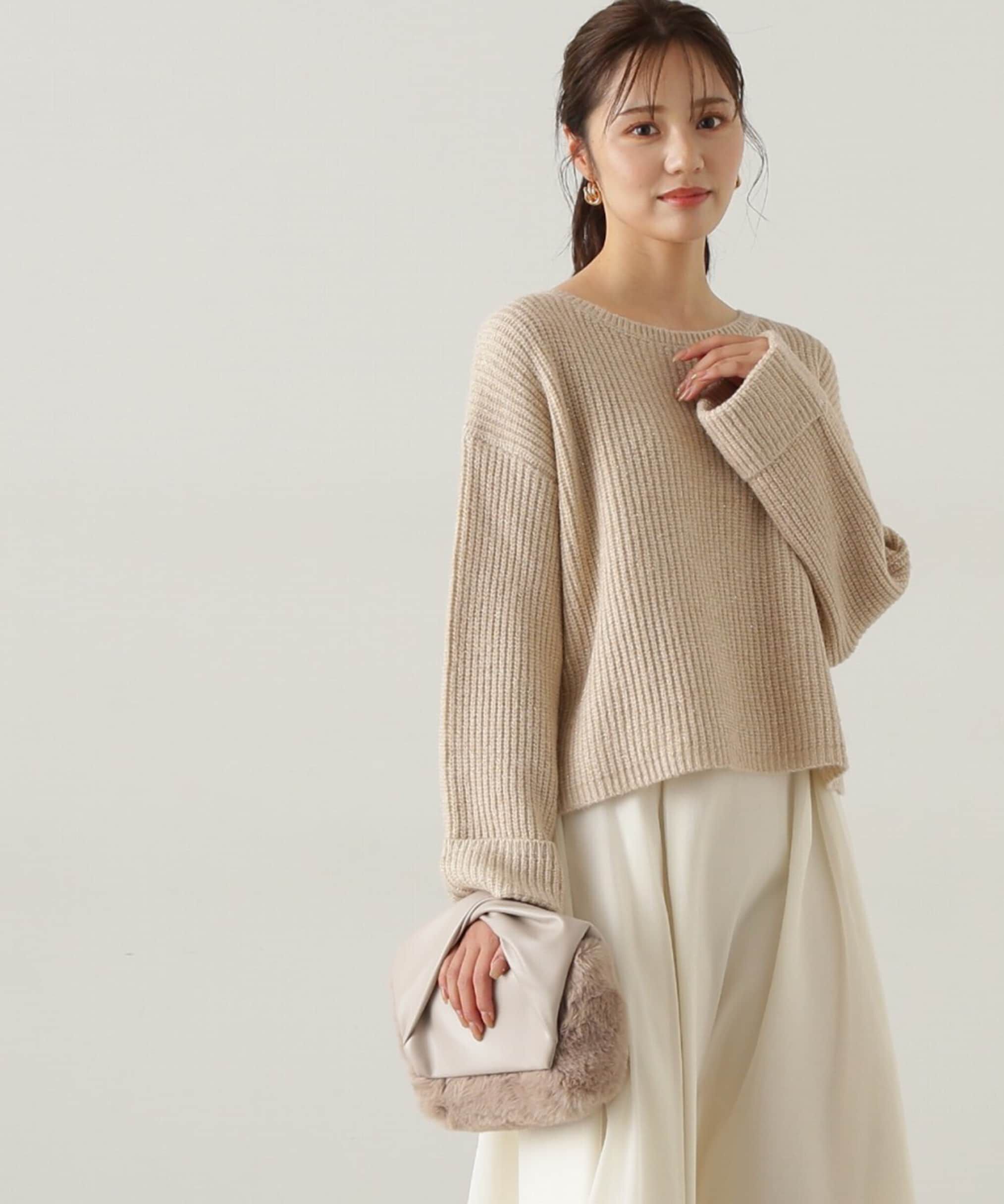 PROPORTION BODY DRESSING「スパンコール畦ニット WEB限定カラー：ブルー　24AW」|ニット・セーター|