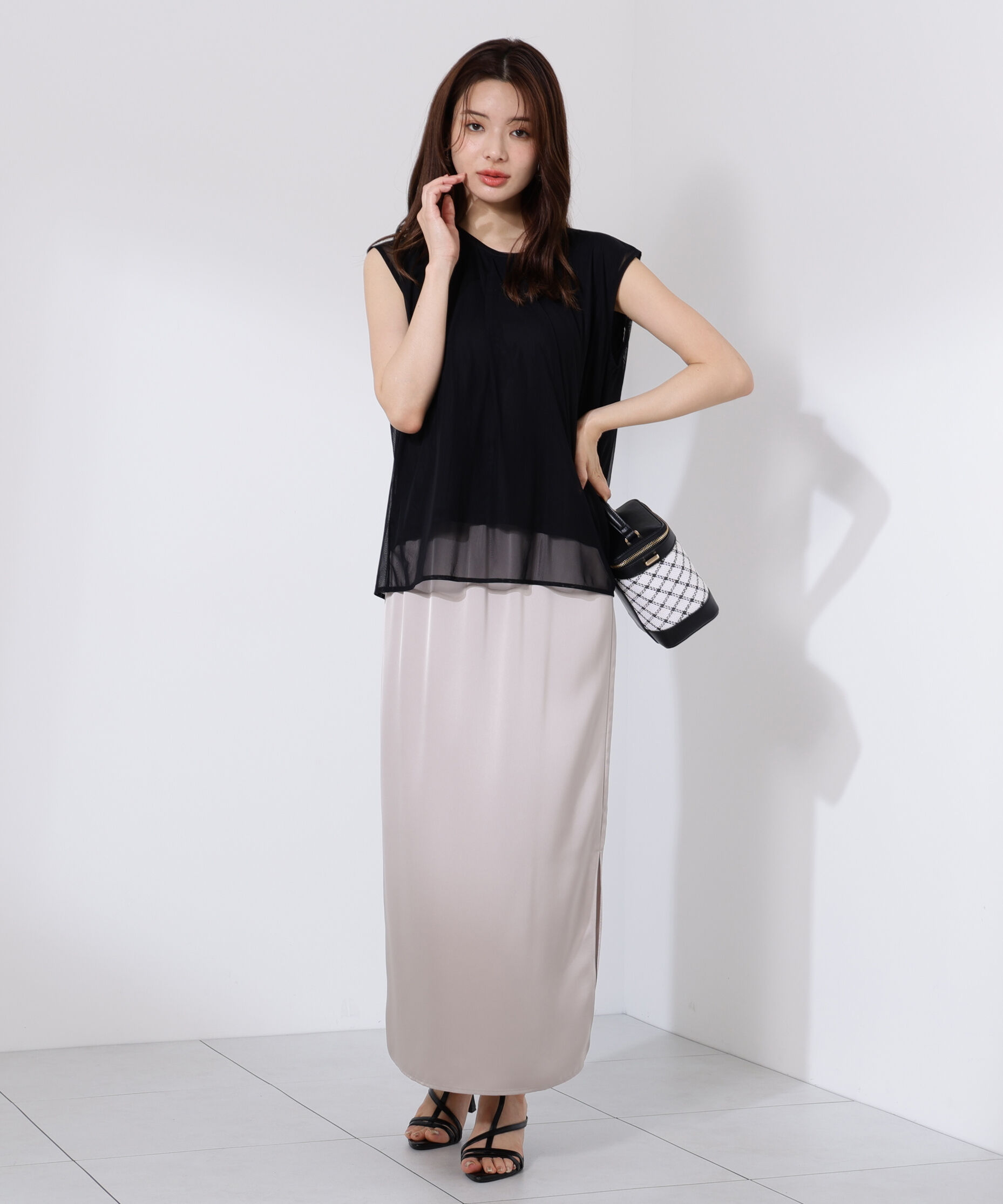 PROPORTION BODY DRESSING「タック入りチュールトップス」|Tシャツ・カットソー|