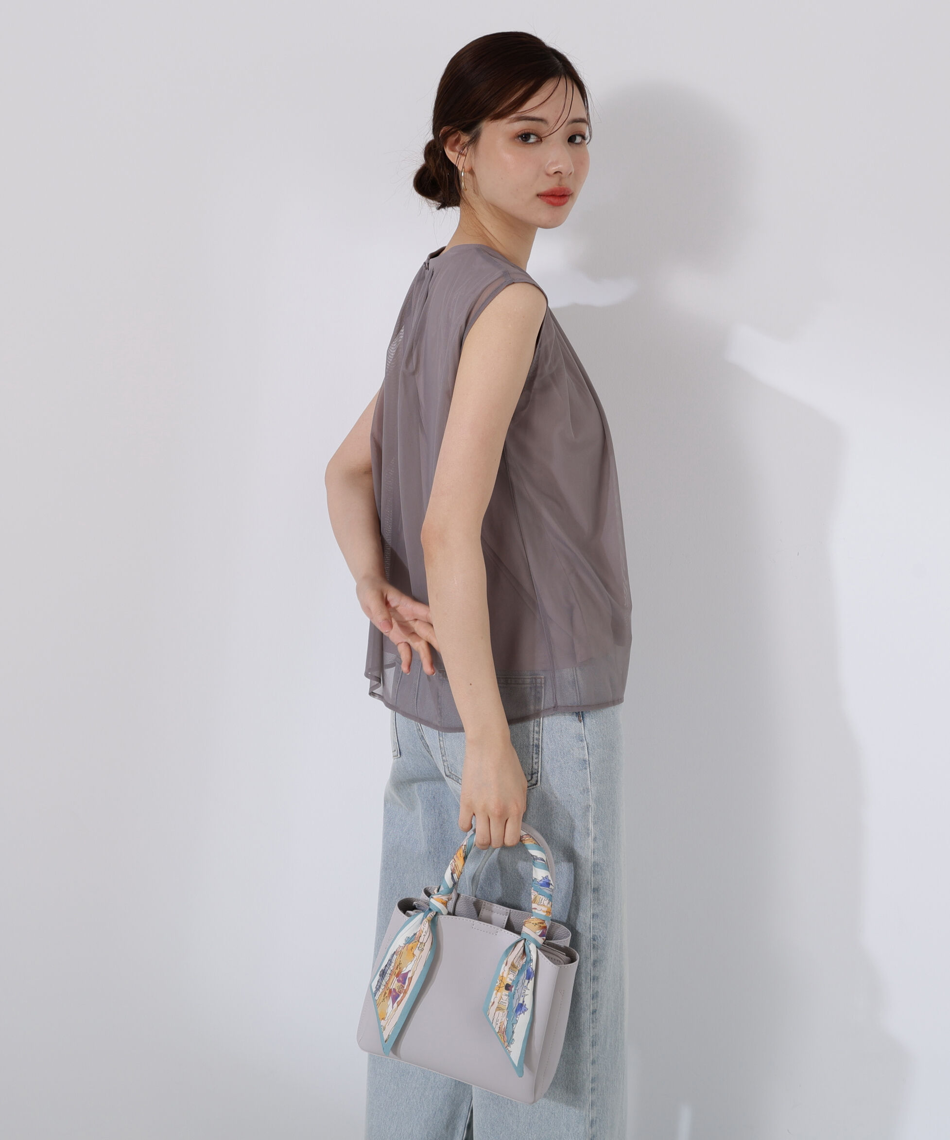 PROPORTION BODY DRESSING「タック入りチュールトップス」|Tシャツ・カットソー|