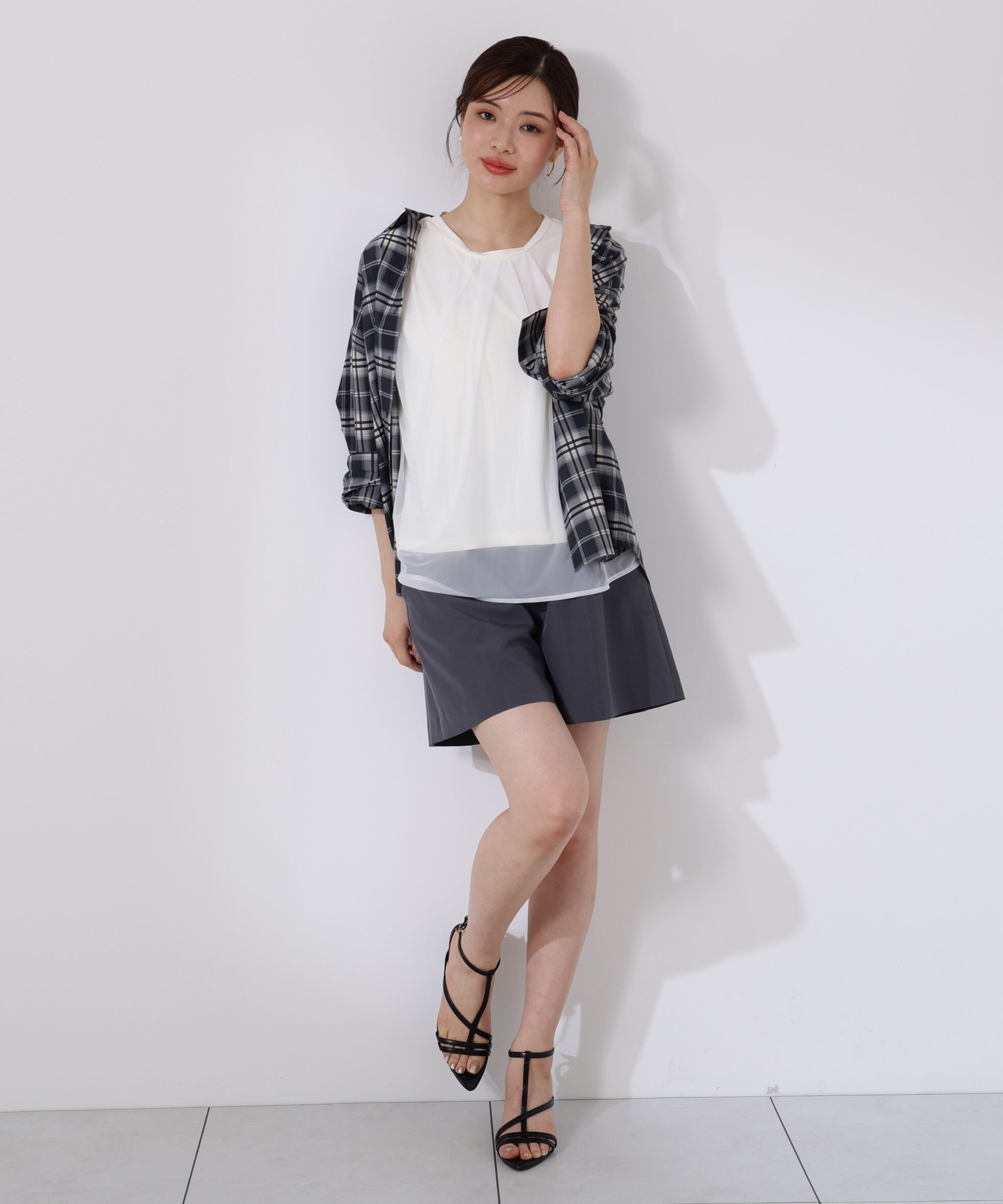 PROPORTION BODY DRESSING「タック入りチュールトップス」|Tシャツ・カットソー|