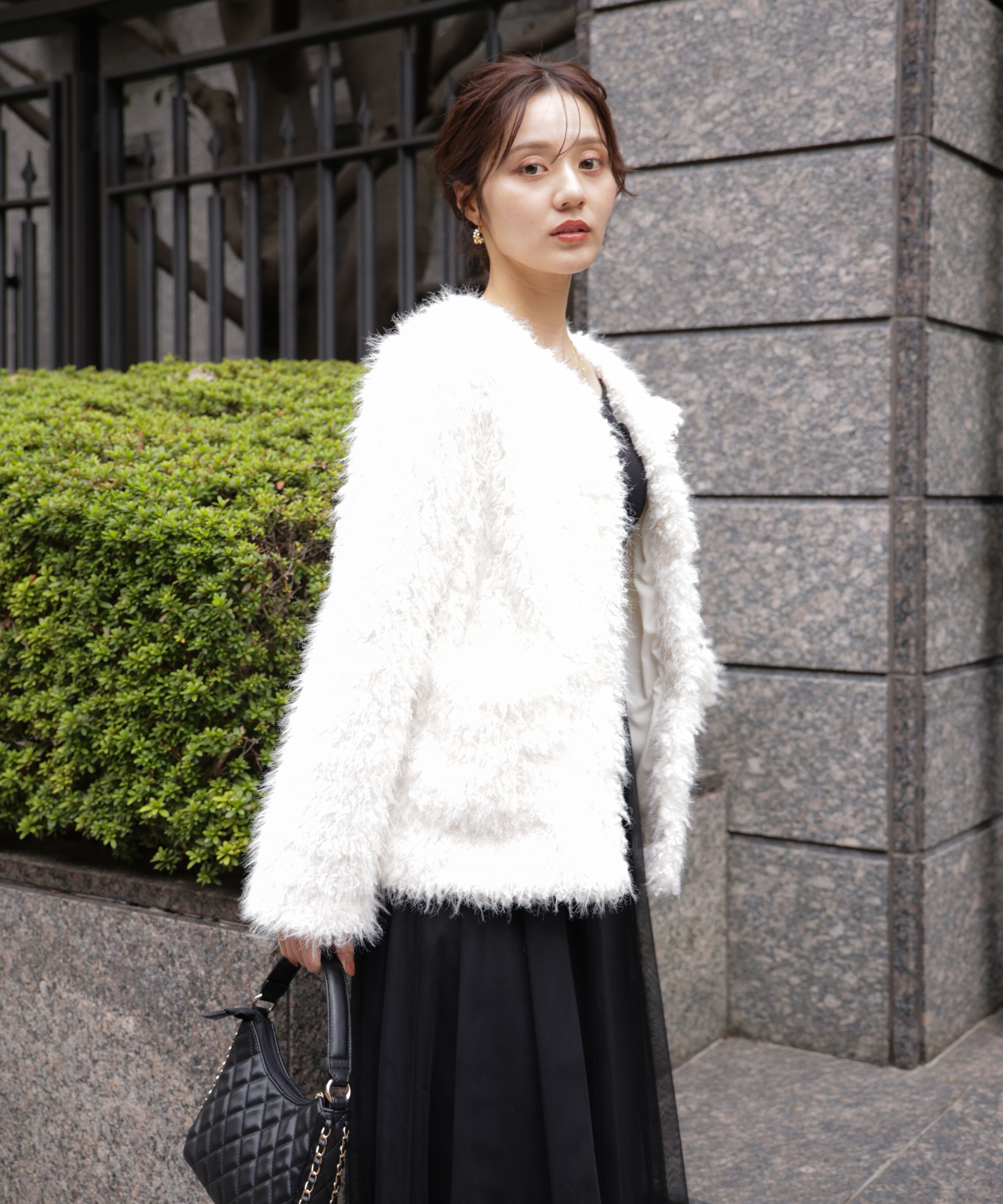 PROPORTION BODY DRESSING「《EDIT COLOGNE》チュールドッキングニットワンピース」|ワンピース|