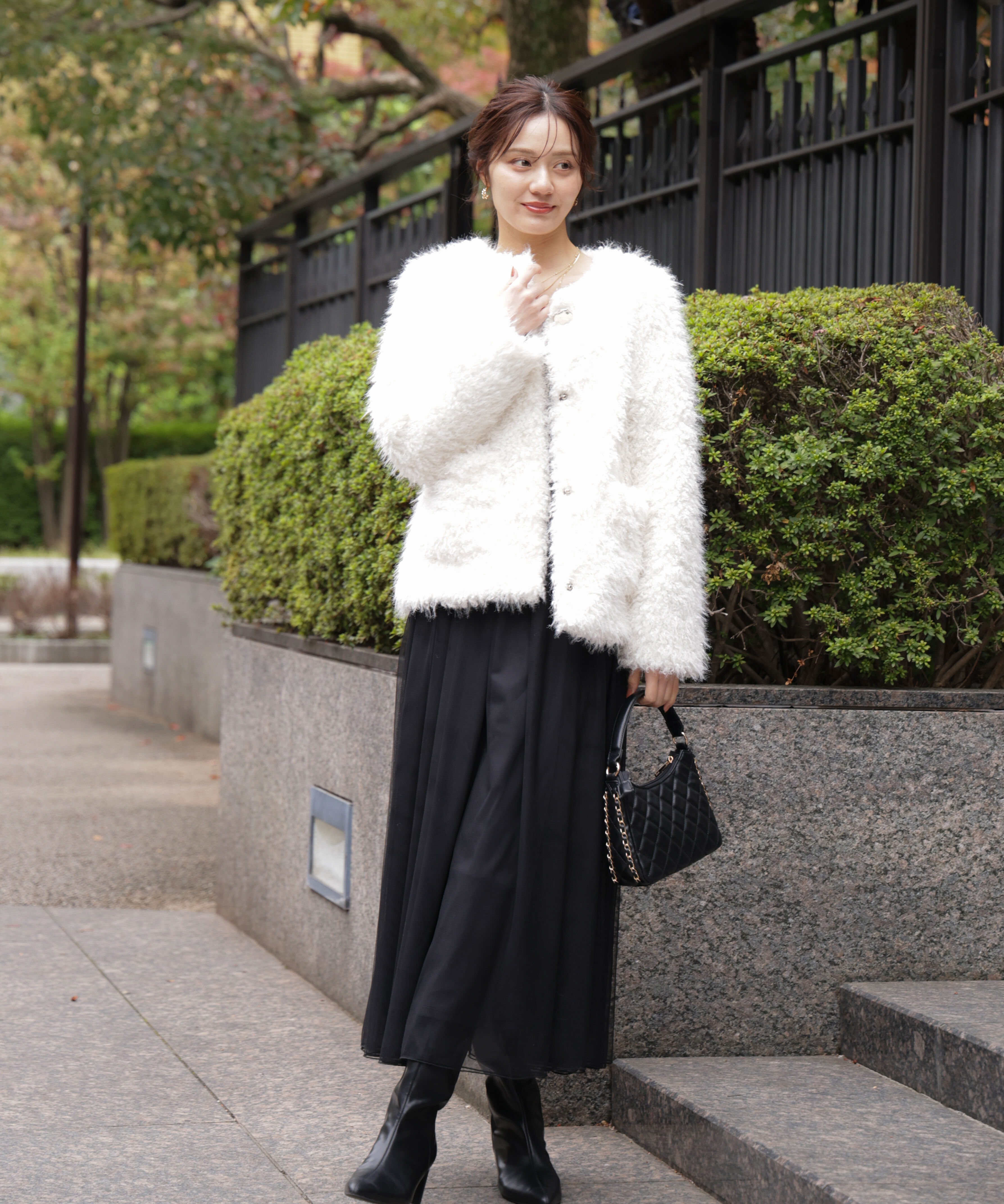 PROPORTION BODY DRESSING「《EDIT COLOGNE》チュールドッキングニットワンピース」|ワンピース|