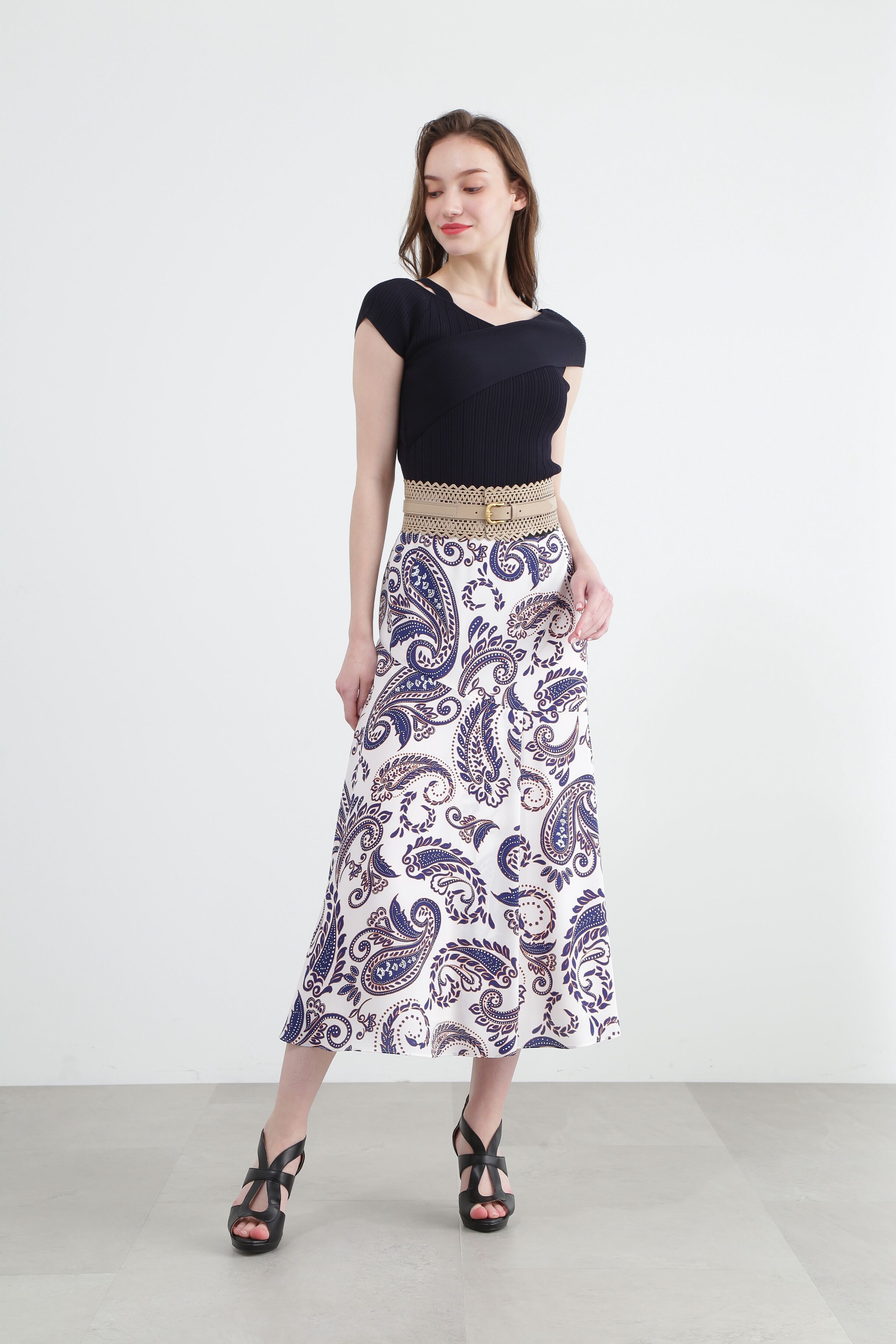  「ペイズリープリントスカート」|スカート|