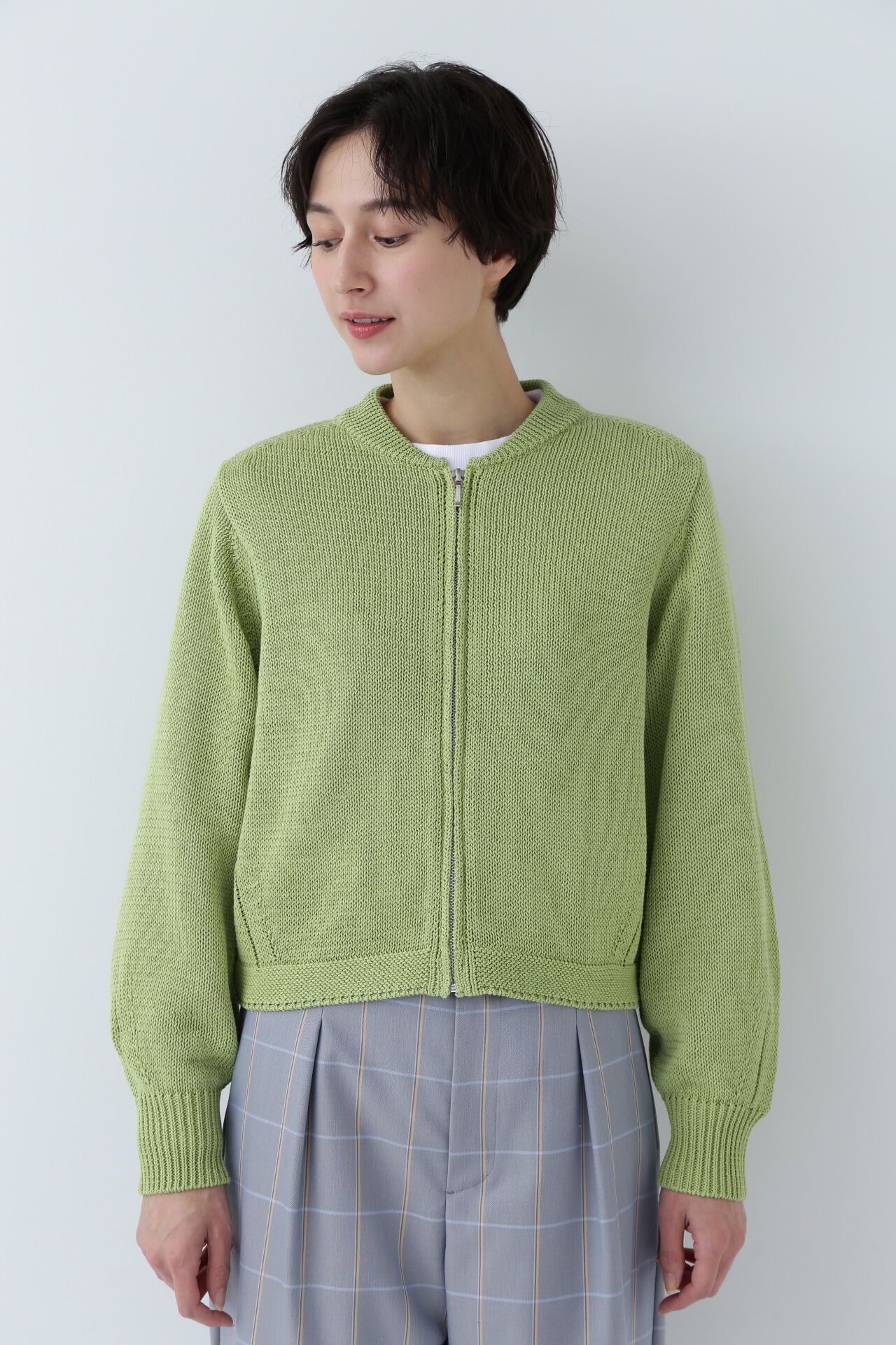  「◆ギマコットンジップアップカーディガン」|ニット・セーター|