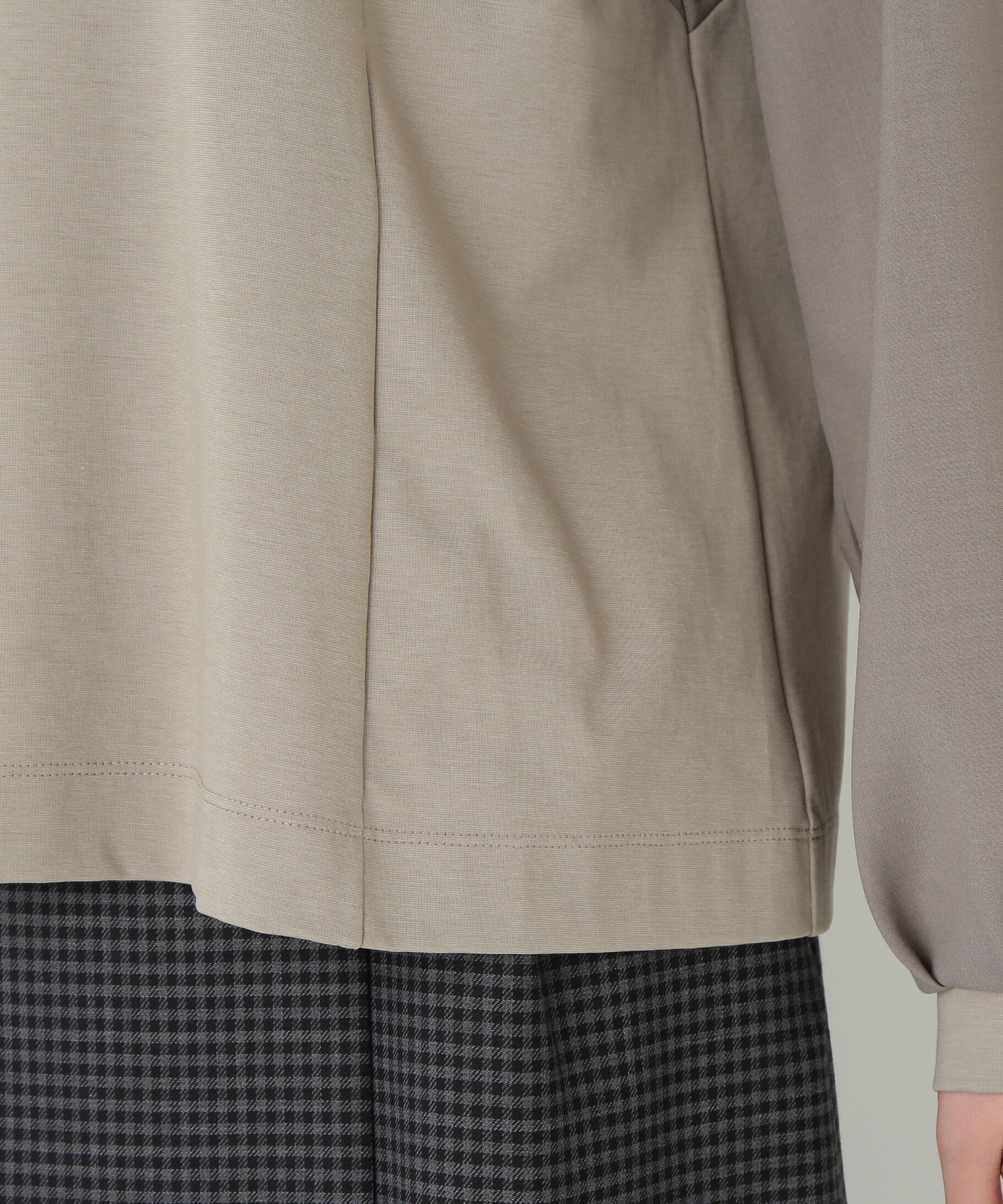  「◆ポンチ異素材ドッキングプルオーバー」|Tシャツ・カットソー|