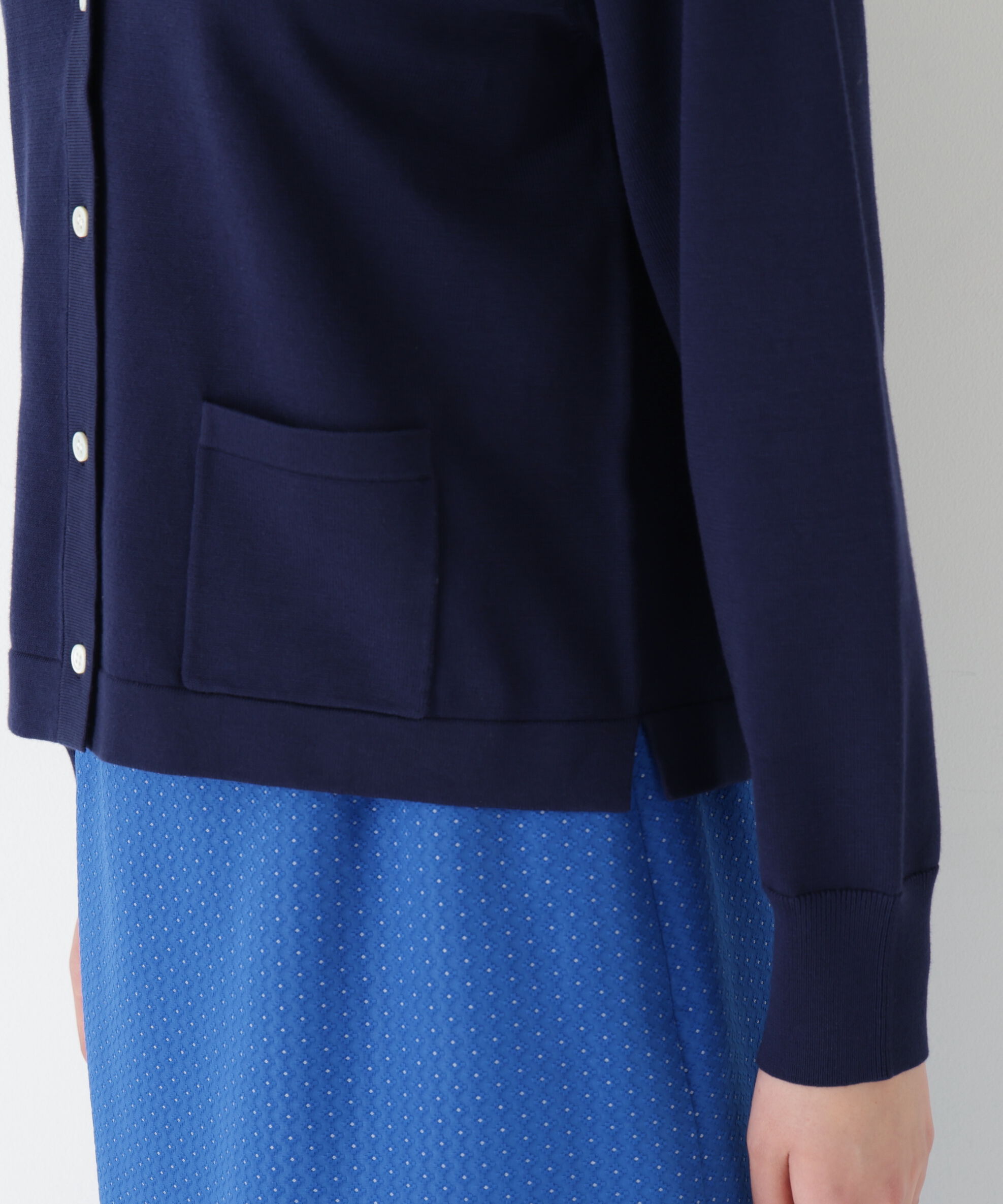  「◆オーガニックコットン混プレーティングライン入カーディガン」|ニット・セーター|