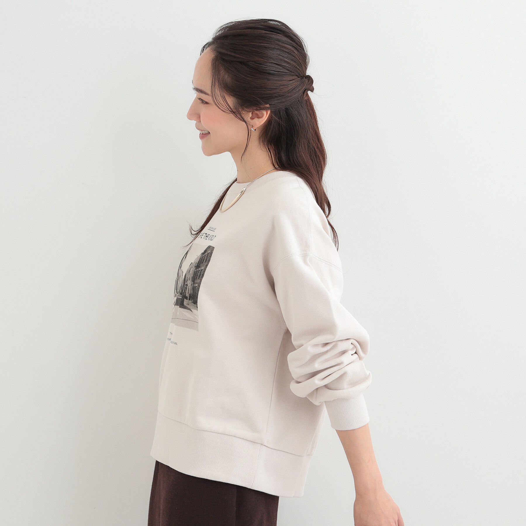 SHOO･LA･RUE「【綿100%/洗濯機可/S-LL】プリントアソート裏毛スウェット」|パーカー|