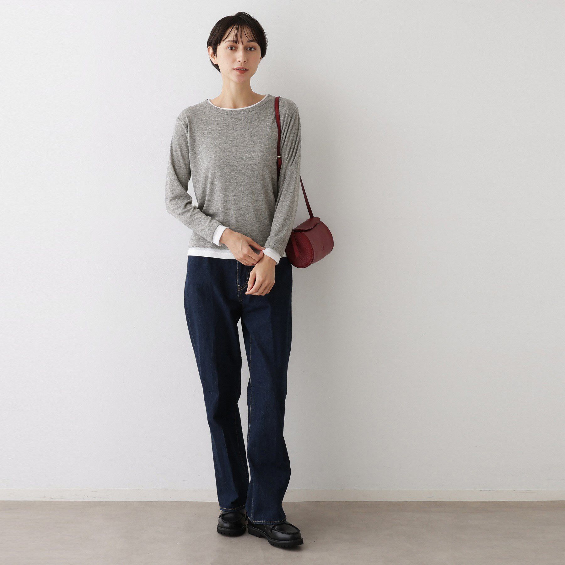 Dessin「【洗える】バイカラーシアーリブカットソー」|Tシャツ・カットソー|