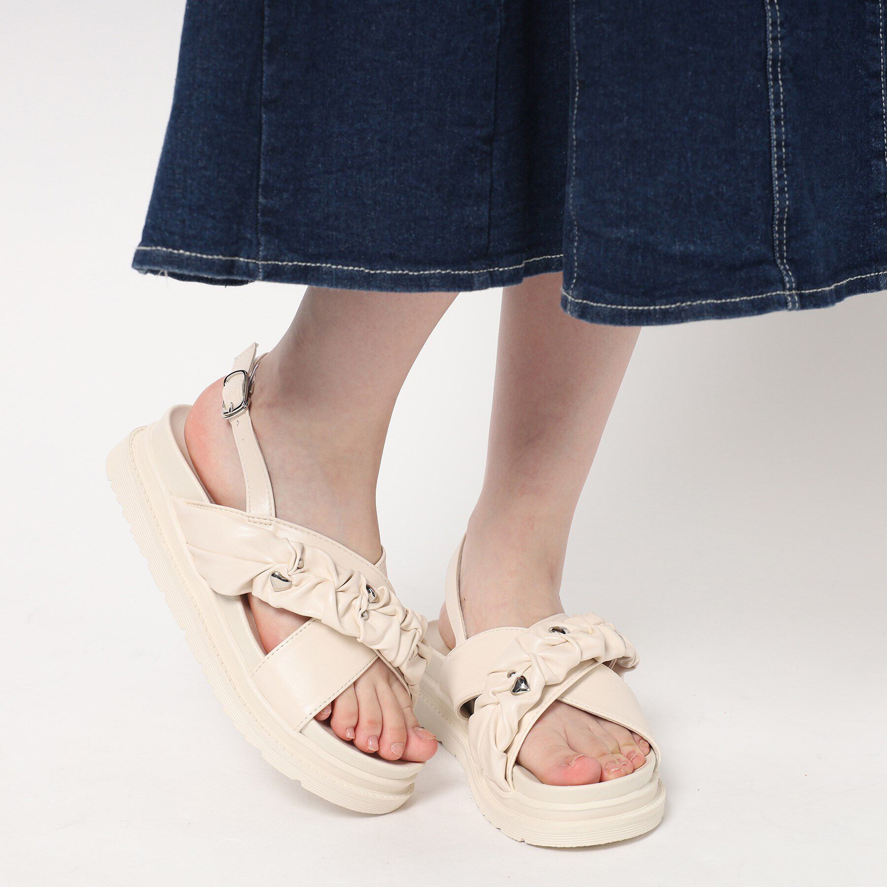 csT&P「厚底ハートスタッズスポサン」|サンダル|