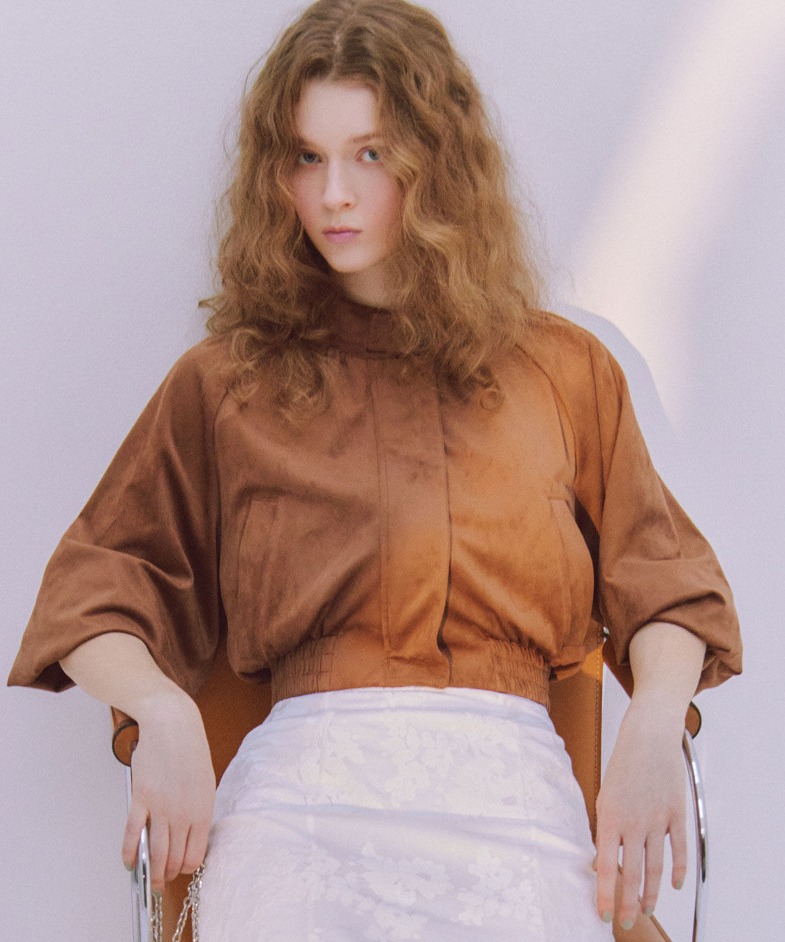 COCO DEAL「ギャザーボリュームスウェードブルゾン」|ブルゾン・スタジャン|