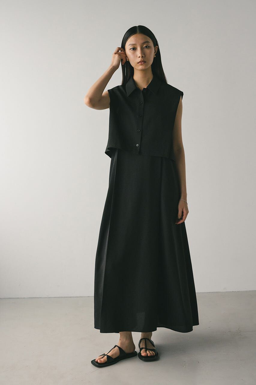 STYLEMIXER「2ピースシャツレイヤードワンピース」|ワンピース|BLK