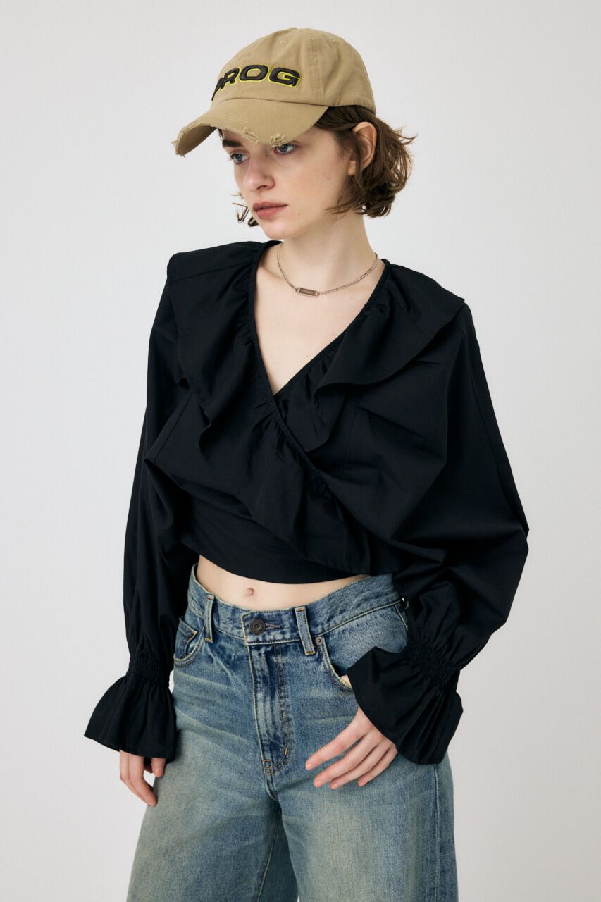 MOUSSY「VOLUME SLEEVE RUFFLE トップス」|シャツ・ブラウス|