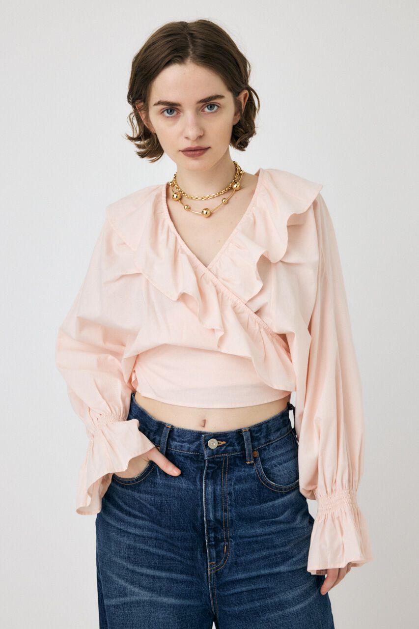 MOUSSY「VOLUME SLEEVE RUFFLE トップス」|シャツ・ブラウス|
