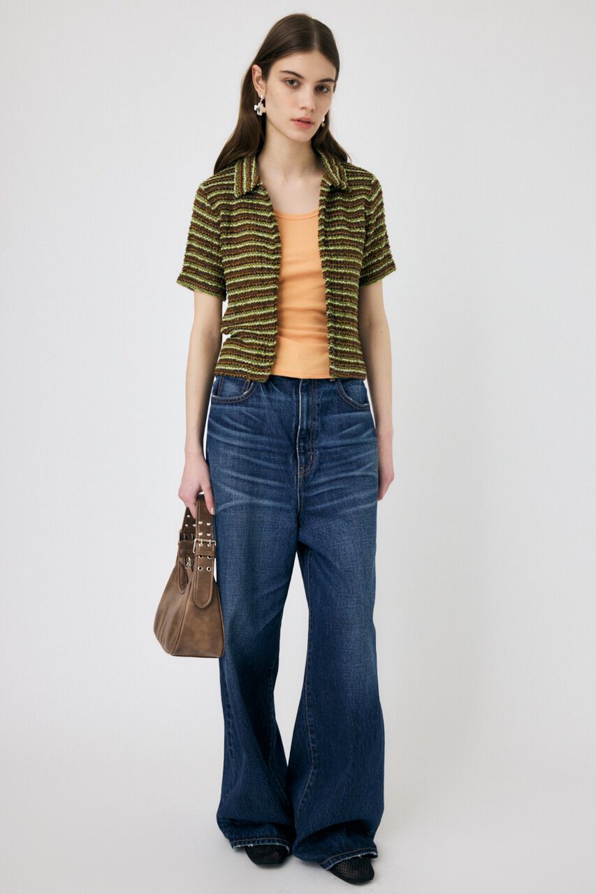 MOUSSY「MIX COLOR CROCHET シャツ」|シャツ・ブラウス|