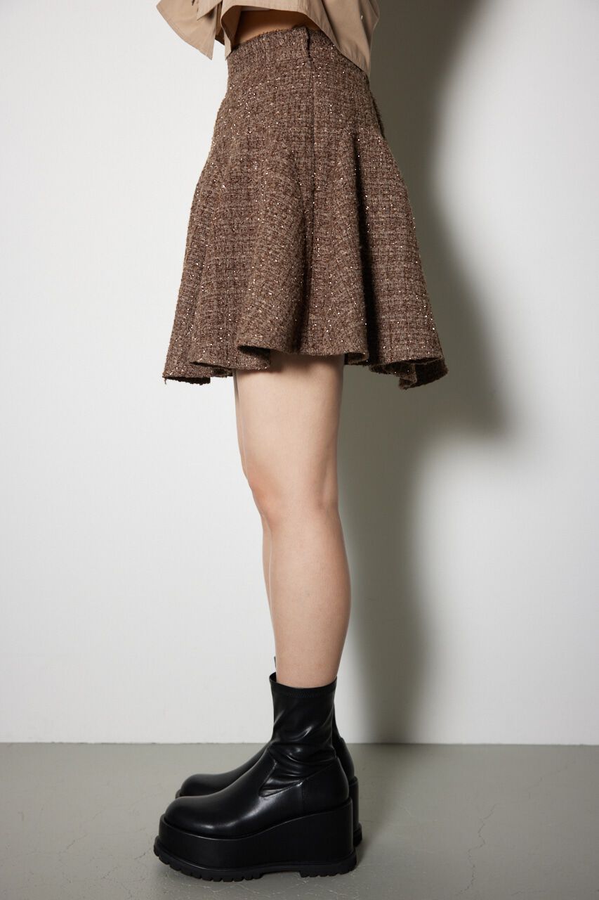 rienda「ボリュームフリルラメツイードスコットショートパンツ」|その他|