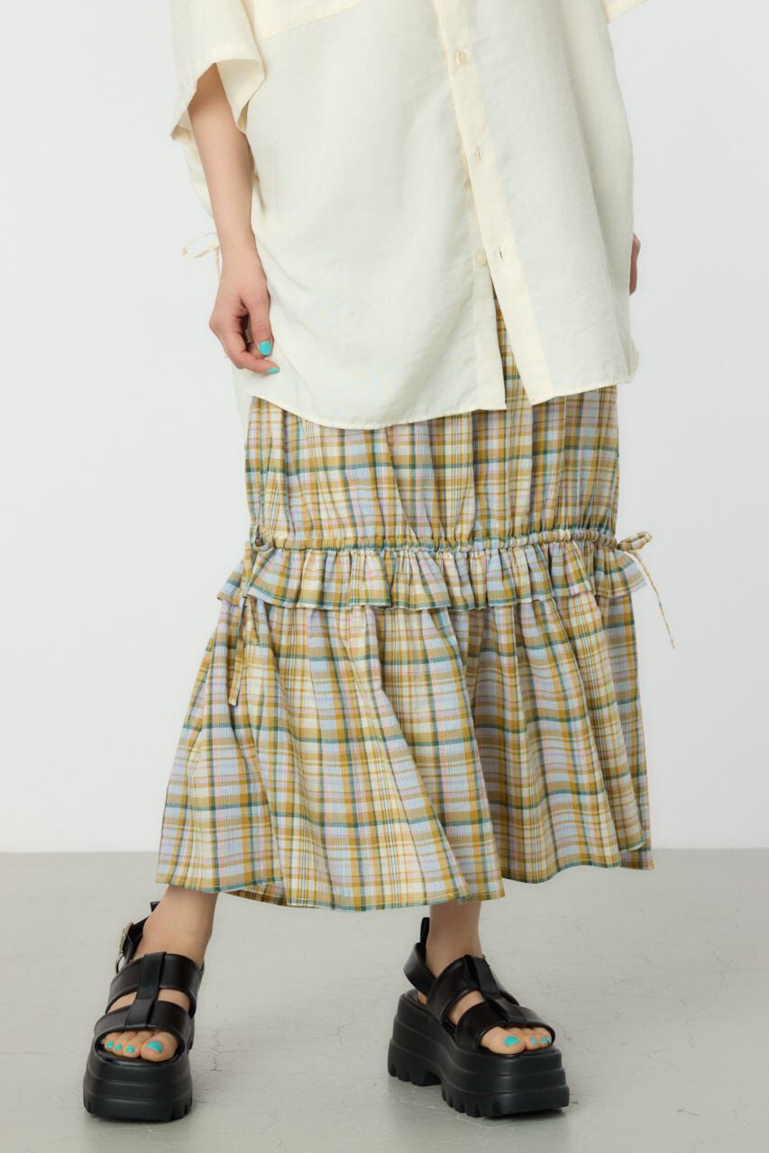RODEO CROWNS「サマーチェックフリルティアードスカート」|スカート|