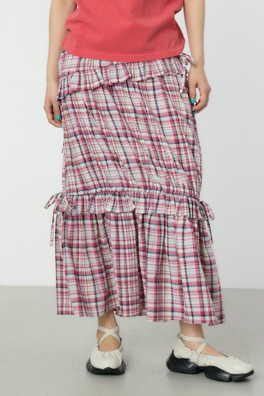 RODEO CROWNS「サマーチェックフリルティアードスカート」|スカート|