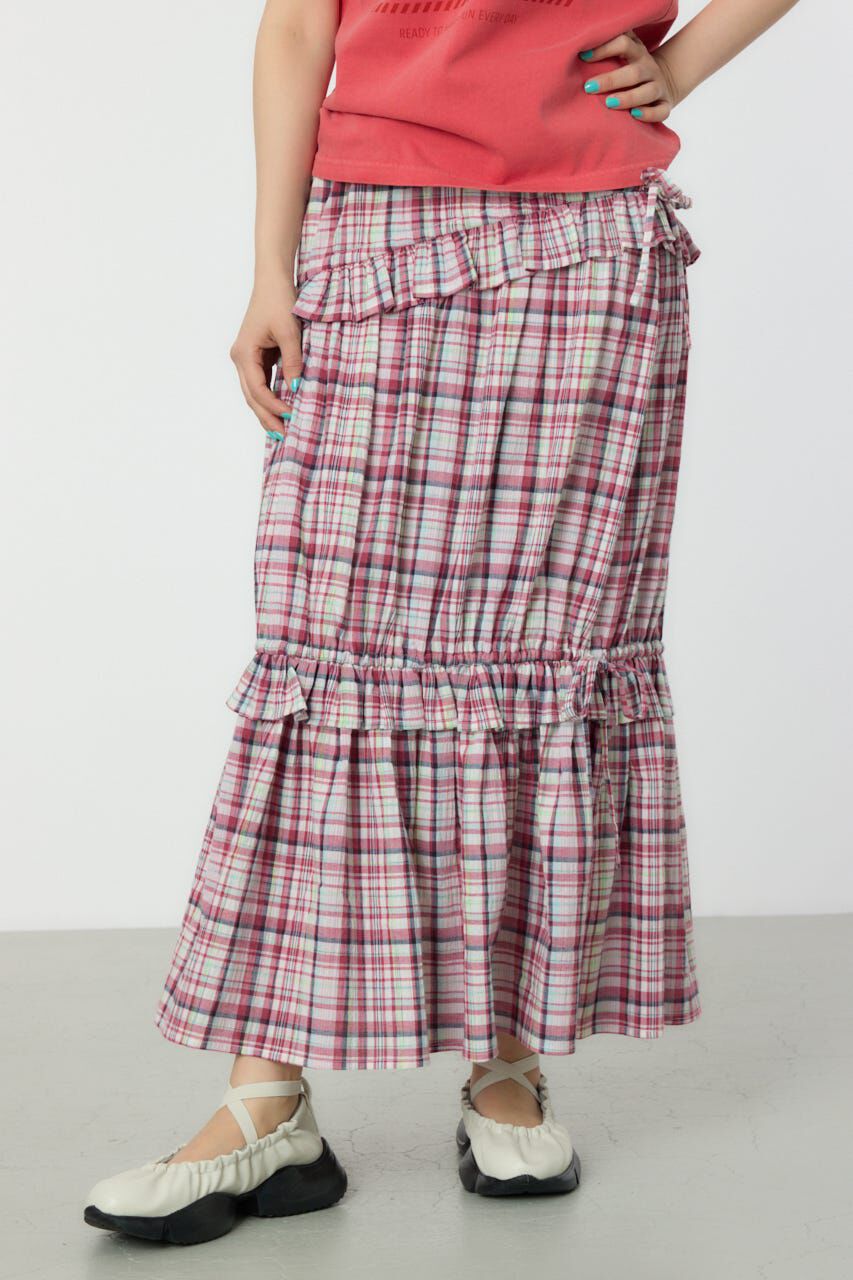 RODEO CROWNS「サマーチェックフリルティアードスカート」|スカート|