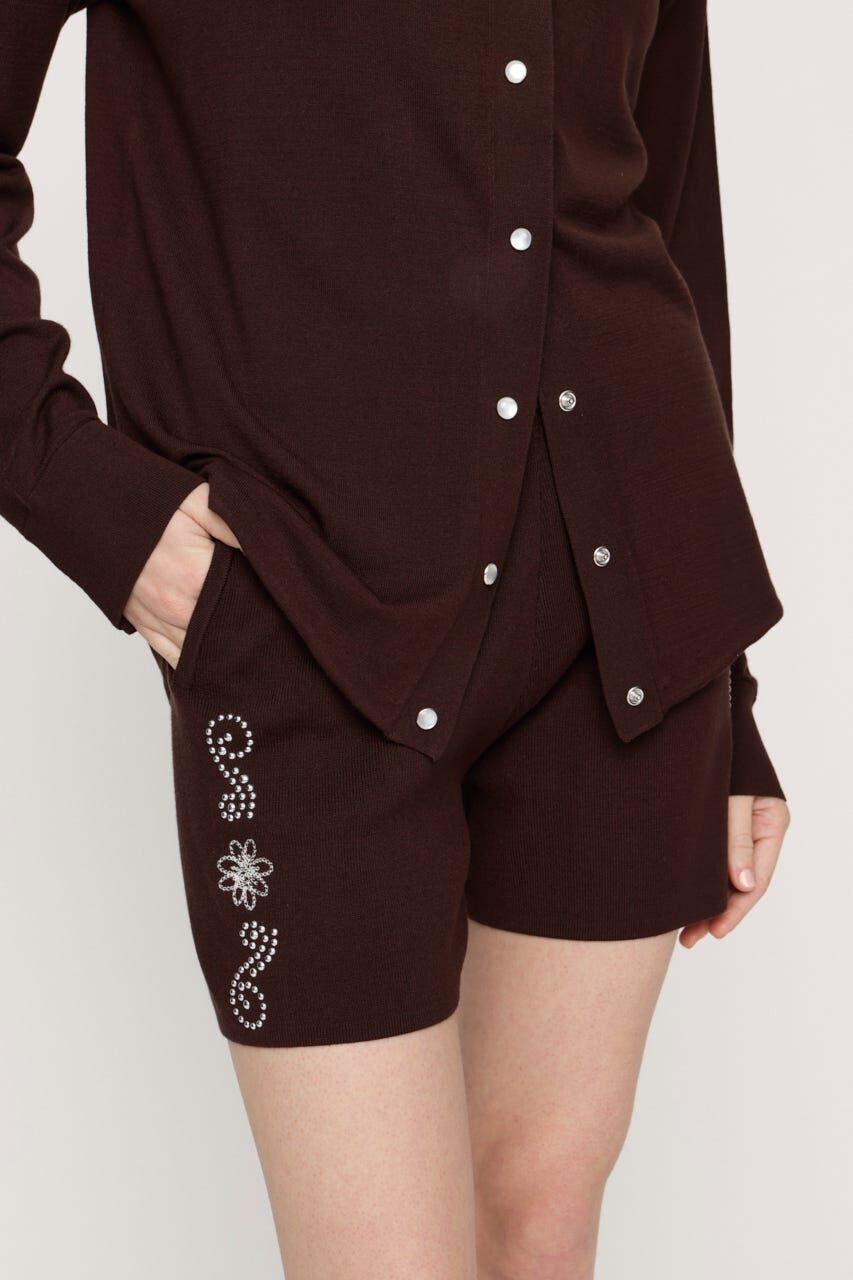 SLY「WESTERN STUDS KNIT ショートパンツ」|その他|BRN