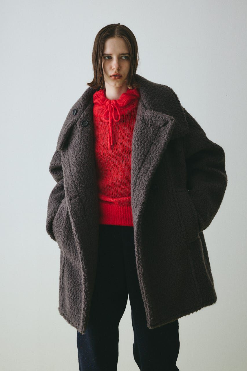 HeRIN.CYE「Stand collar boa coat」|その他|D/BRN3