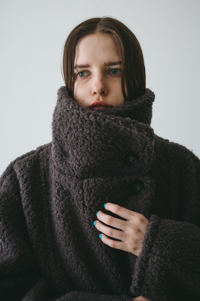 HeRIN.CYE「Stand collar boa coat」|その他|