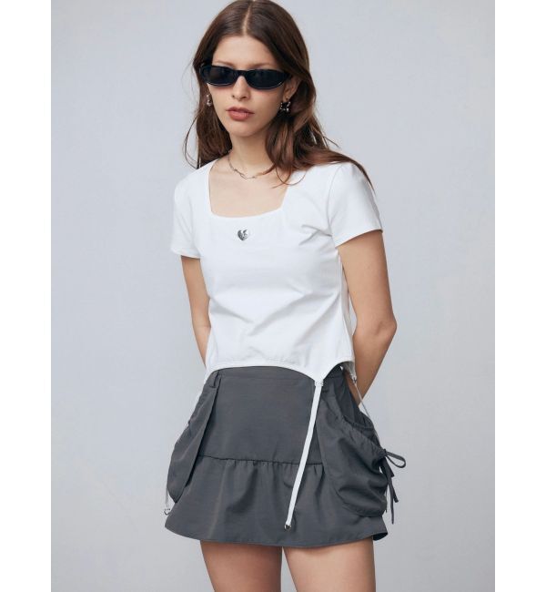 EMODA「スクエアネックギャザートップ」|Tシャツ・カットソー|