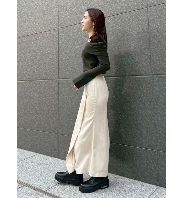 LAGUNAMOON「チュールコンビオフショルニットプルオーバー」|ニット・セーター|