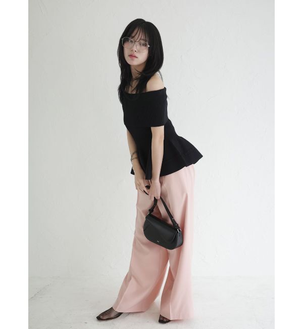 LAGUNAMOON「ペプラムオフショルニットプルオーバー」|ニット・セーター|