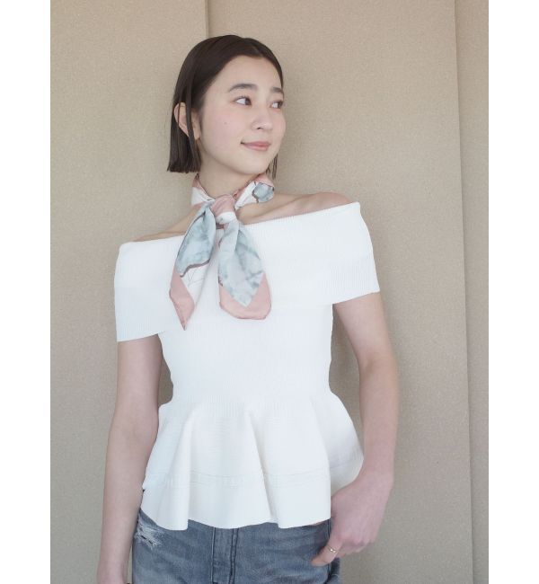 LAGUNAMOON「ペプラムオフショルニットプルオーバー」|ニット・セーター|