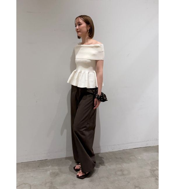 LAGUNAMOON「ペプラムオフショルニットプルオーバー」|ニット・セーター|