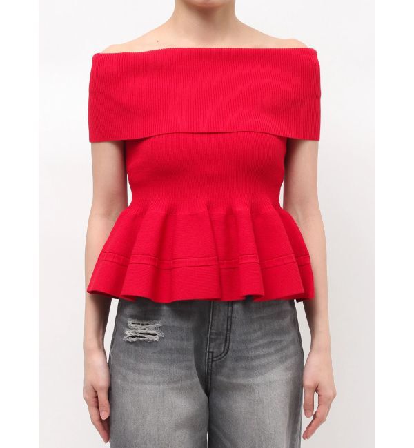 LAGUNAMOON「ペプラムオフショルニットプルオーバー」|ニット・セーター|