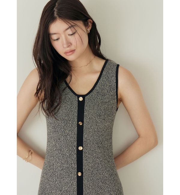 LAGUNAMOON「フロントボタンランジニットワンピース」|ワンピース|
