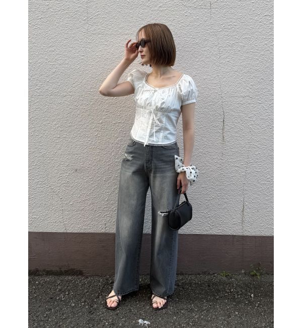 LAGUNAMOON「トリミングレースデザインブラウス」|シャツ・ブラウス|