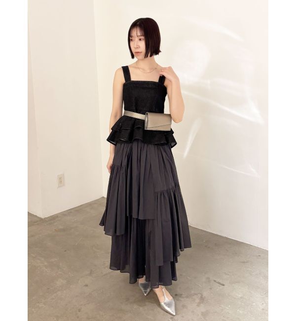 LAGUNAMOON「デニムペプラムキャミソール」|キャミソール|