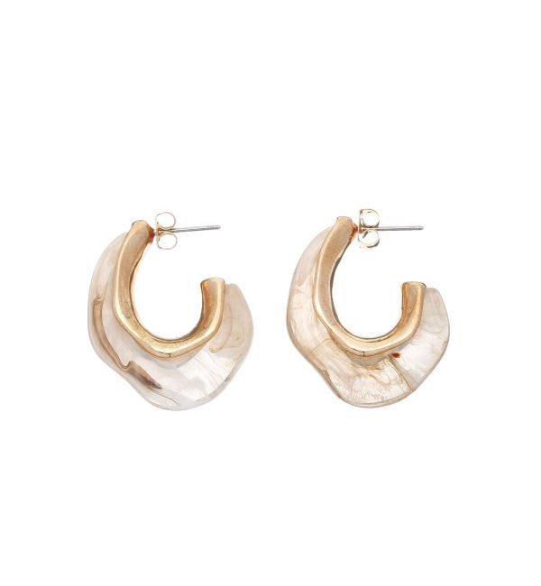 EVRIS「COLOR SHELL HOOPピアス」|ピアス|ホワイト