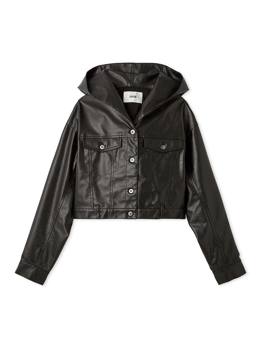 FURFUR「マルチマテリアルフードブルゾン」|ブルゾン・スタジャン|BLK