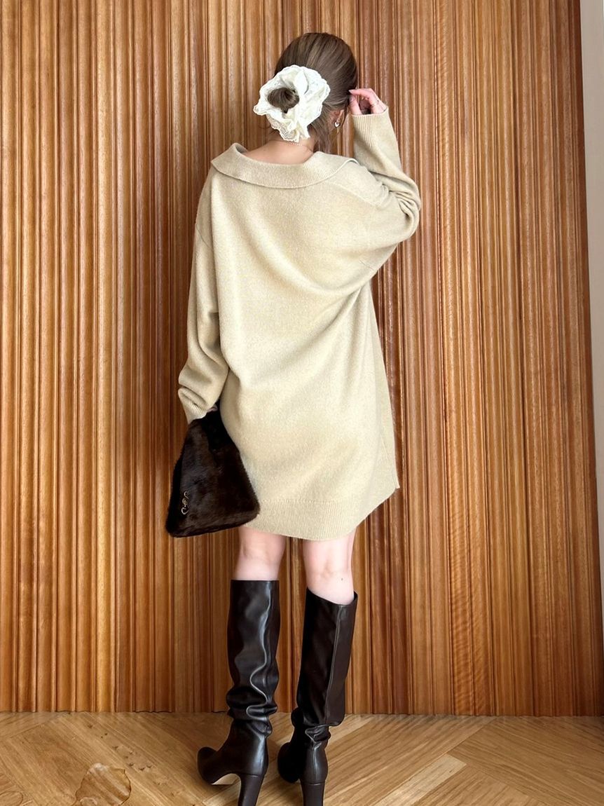 SNIDEL「LACOSTE/スキッパーニットワンピース」|ワンピース|